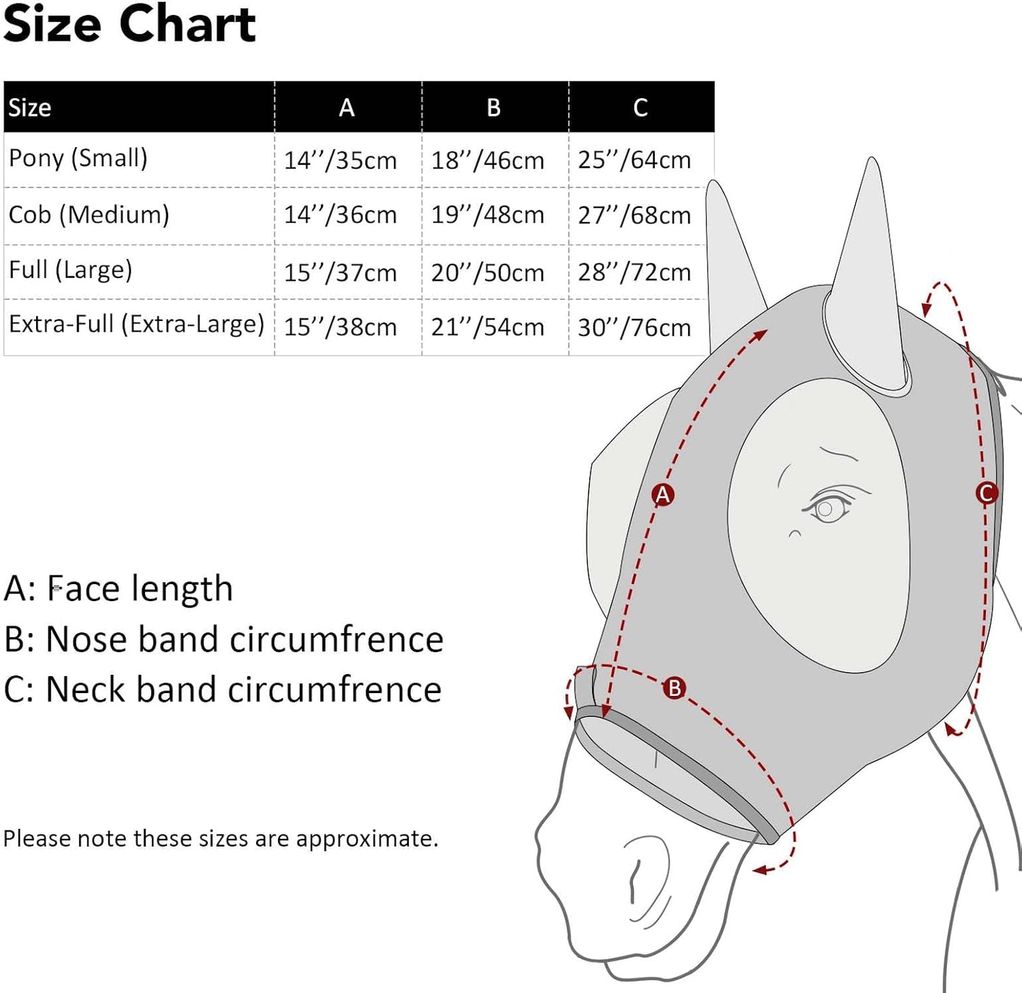 Harrison Howard Super Comfort Stretchy Fly Mask Large Eye Space with UV Protection Soft on Skin with Breathability Checker Board S