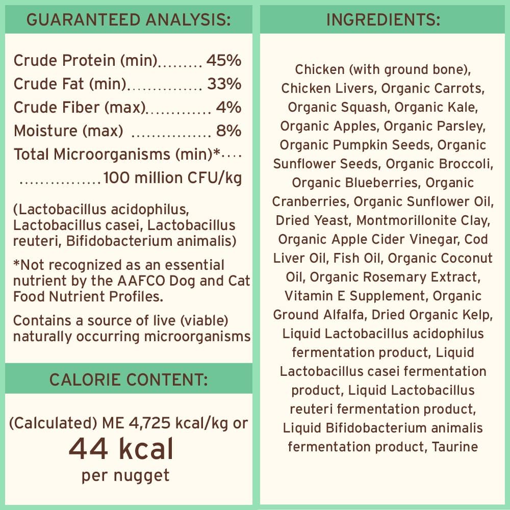 Primal Freeze Dried Dog Food Nuggets, Chicken; Complete & Balanced Meal; Also Use as Topper or Treat; Premium, Healthy, Grain Free, High Protein Raw Dog Food, 14 oz (Pack of 2)