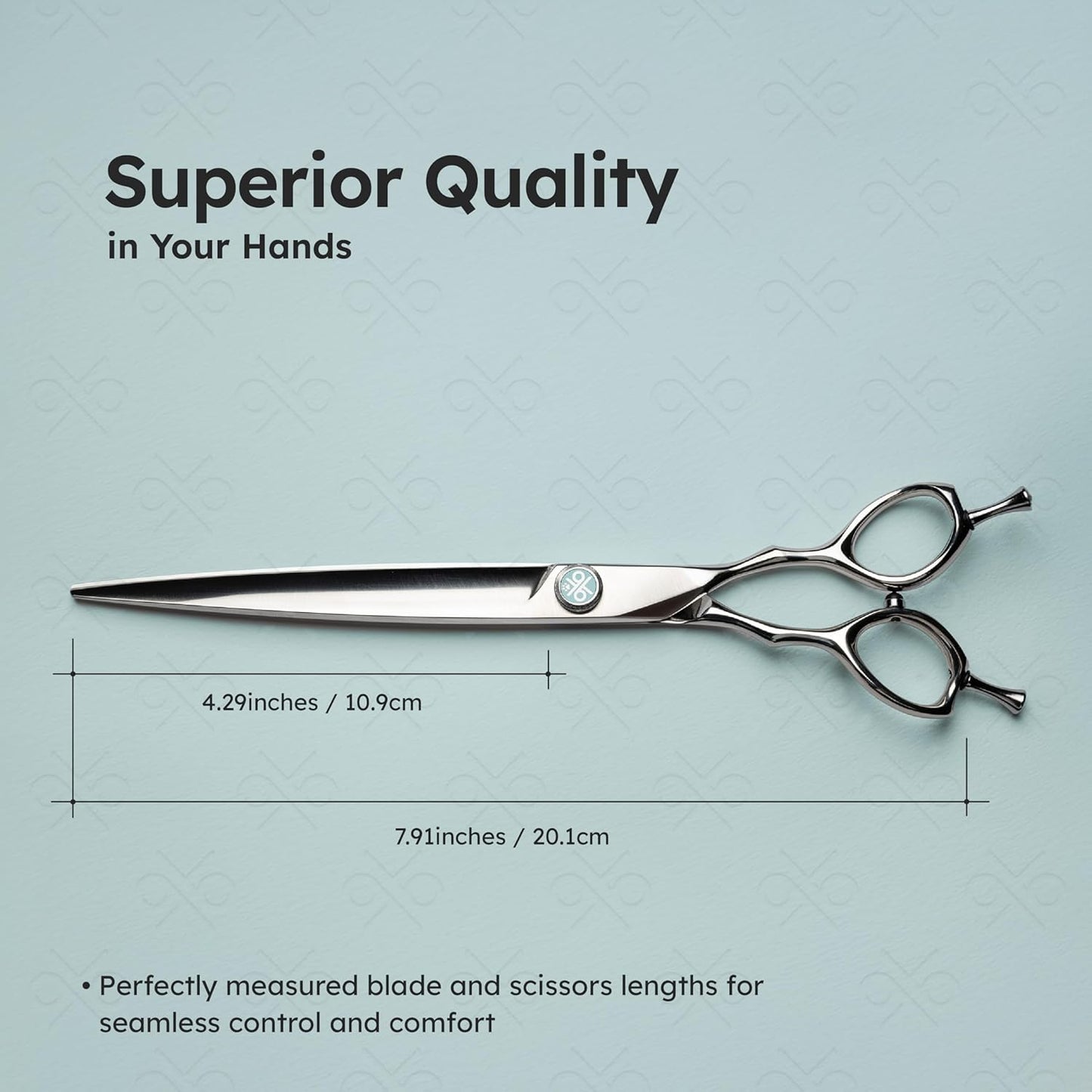 8” Dog Grooming Scissors|VG10 Japanese Steel Professional Pet Grooming Shears for Cats & Dogs|Clean Cut & Precise Trimming|Lightweight Ergonomic Handcrafted Design|K9 Shears