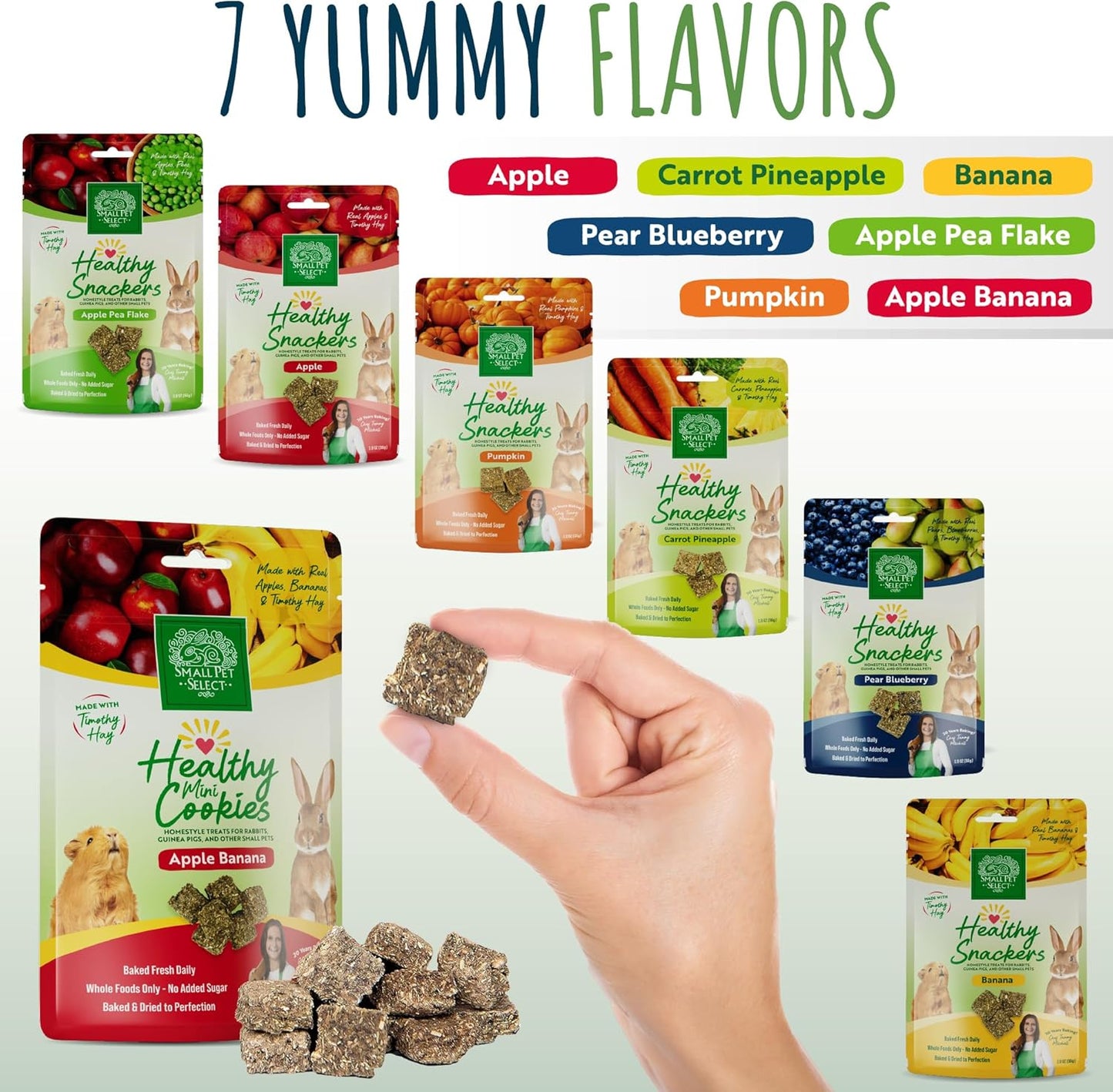 Small Pet Select Healthy Snackers Mini Cookies- Apple Banana, 2 oz (Pack of 2)