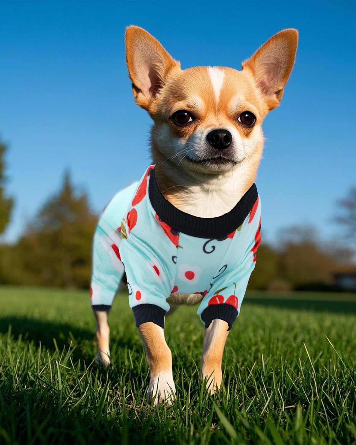 PET SHOW 4 Pack Small Dog Pajamas Spring Dog Clothes Doggies Soft Stretchy PJs Bee Ladybug Jumpsuit Puppy Cats Girl Boy Floral Onesies Outfits with Sleeve Pets Dachshund Costume(XS, Spring)