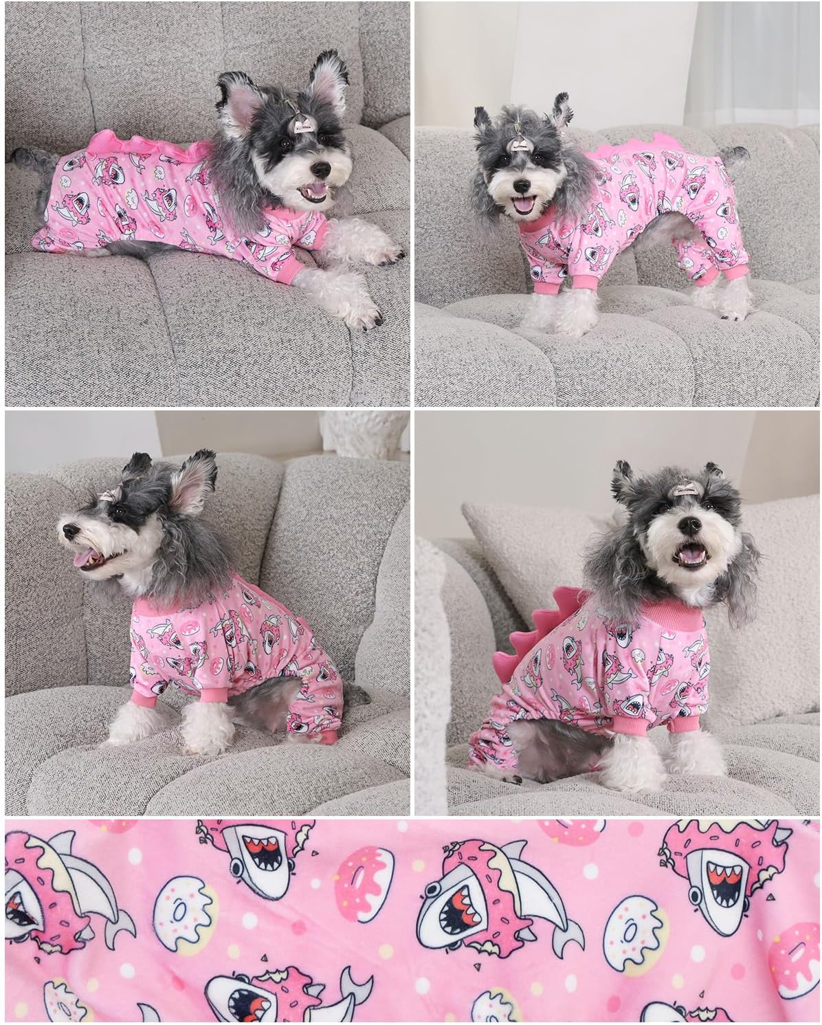 CuteBone Dinosaur Costume Dog Pajamas, Stretchy Spandex Crystal Velvet Sleepwear Coat for Small Dogs, Soft & Warm Pet Outfit Clothes for Cold Weather, Cozy Pullover Design COSP09L