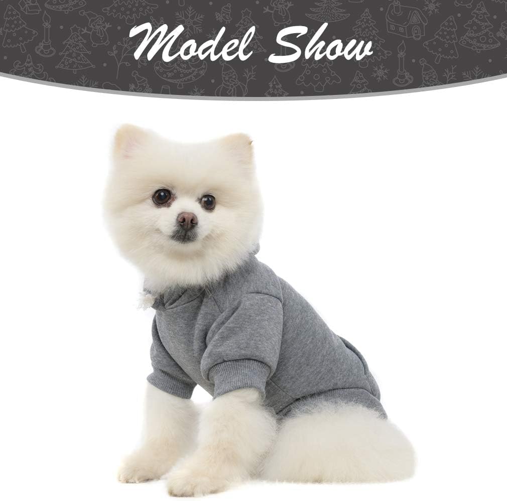 KOOLTAIL Basic Dog Hoodie - Soft and Warm Dog Hoodie Sweater with Leash Hole and Pocket, Dog Winter Coat, Cold Weather Clothes Sweatshirt for Small Medium Large Dogs Puppy Cat Boys Girls Grey M