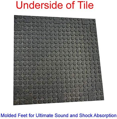 American Floor Mats - Extreme Rubber Gym Tiles - 1 Inch Thick Colorful Rubber Gym Tiles - Superior Shock and Sound Absorbing Tiles - 10% Grey 25 Tile Pack (Covers 100 Sq Ft)