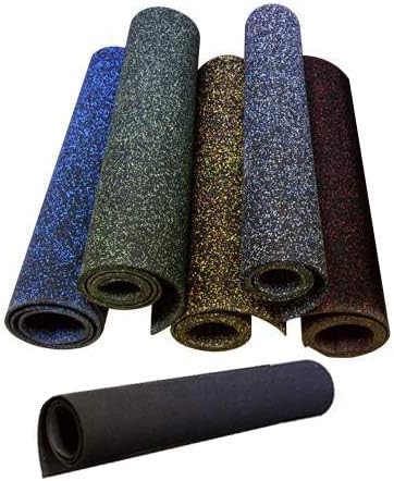 American Floor Mats 1/4in (7mm) Thick 10% Green 4' x 14' Heavy Duty Rubber Rolls, Protective Exercise Mats, Home Gym Rubber Flooring