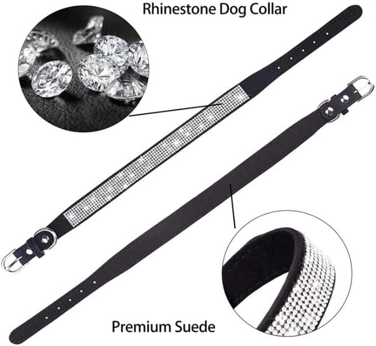 Rhinestone Dog Collar for Small Dogs, Bling Diamond Fancy Crystal Glitter Pretty Jewel Pet Puppy Collars for XXS XS Small Medium Large Breed Girl Dogs Female Cats Kitten, Hot Pink XSmall