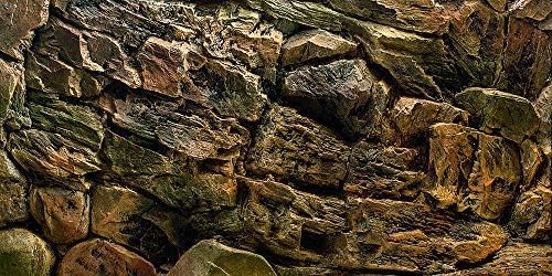 Rock Wall Aquarium Background Poster PVC Fish Tank Decor Landscape 24 36 48 72 (96" x 30"/ 244 x 76cm)