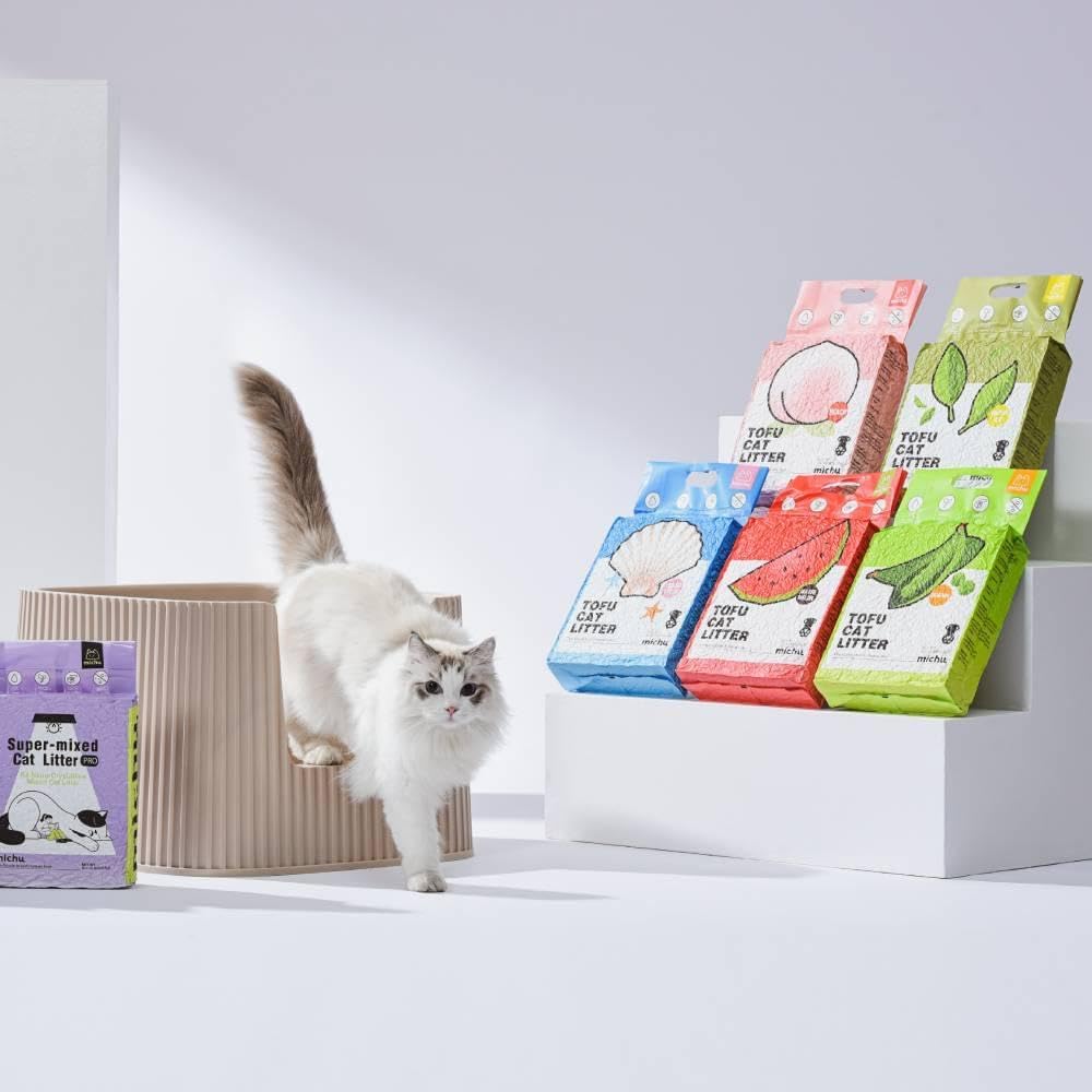 Tofu Cat Litter Natural Clumping Tofu Cat Litter, Fast Clumping and Easily Scoop-able 5.5lb/88oz 5 Scents - Original, 1 Pack