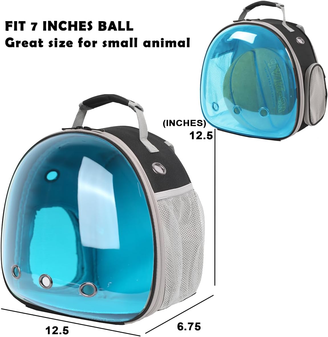 Bearded Dragon Travel Backpack with Harness and Leash Set,Lizard Backpack Travel Carrier,Space Capsule Clear Bubble Window Astronaut Reptile Carrier Backpack, Airline Approved