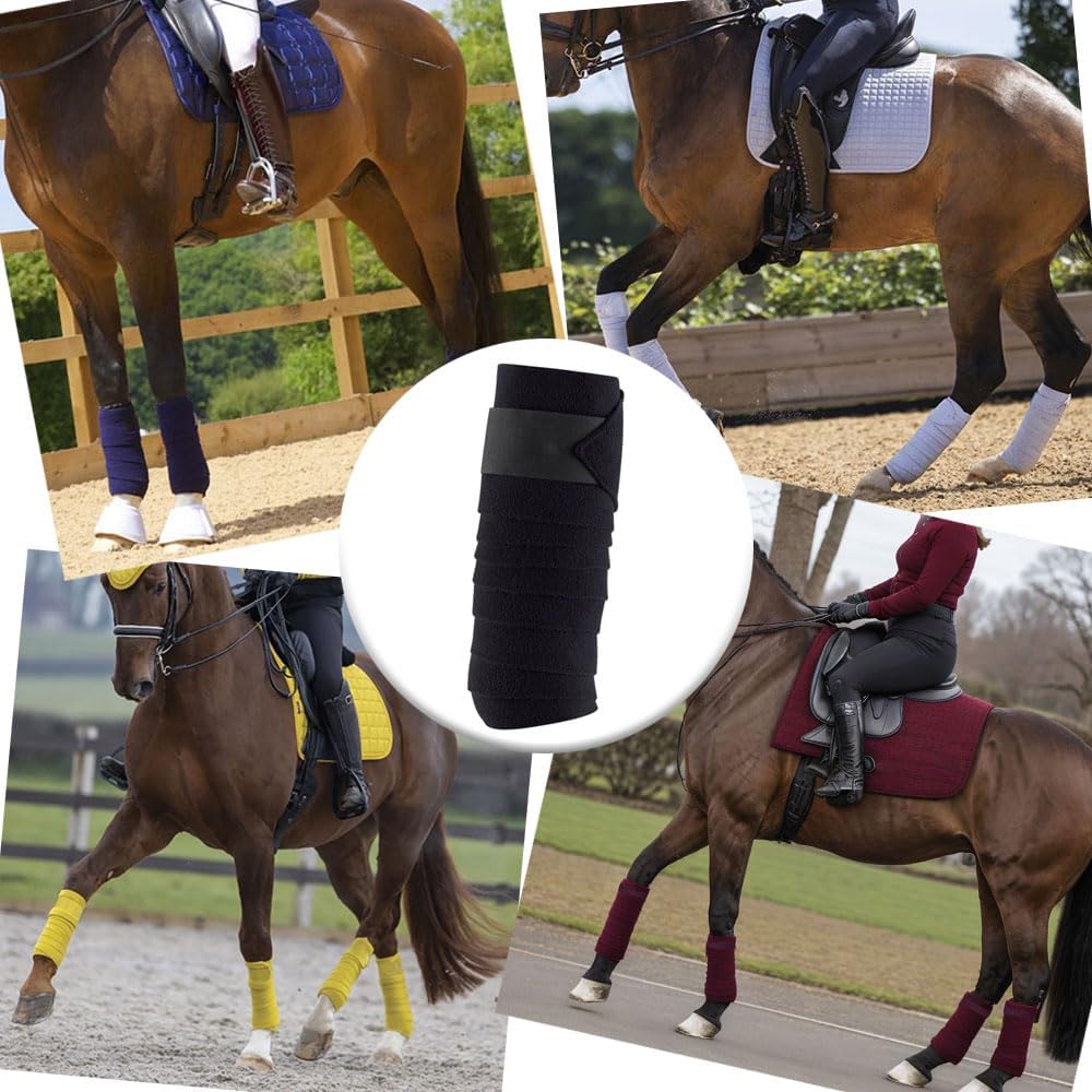 Horse Polo Leg Wraps Soft Fleece Wraps Equestrian Leg Bandage 4-Pack (Cob(8.2ft), Royal Blue)