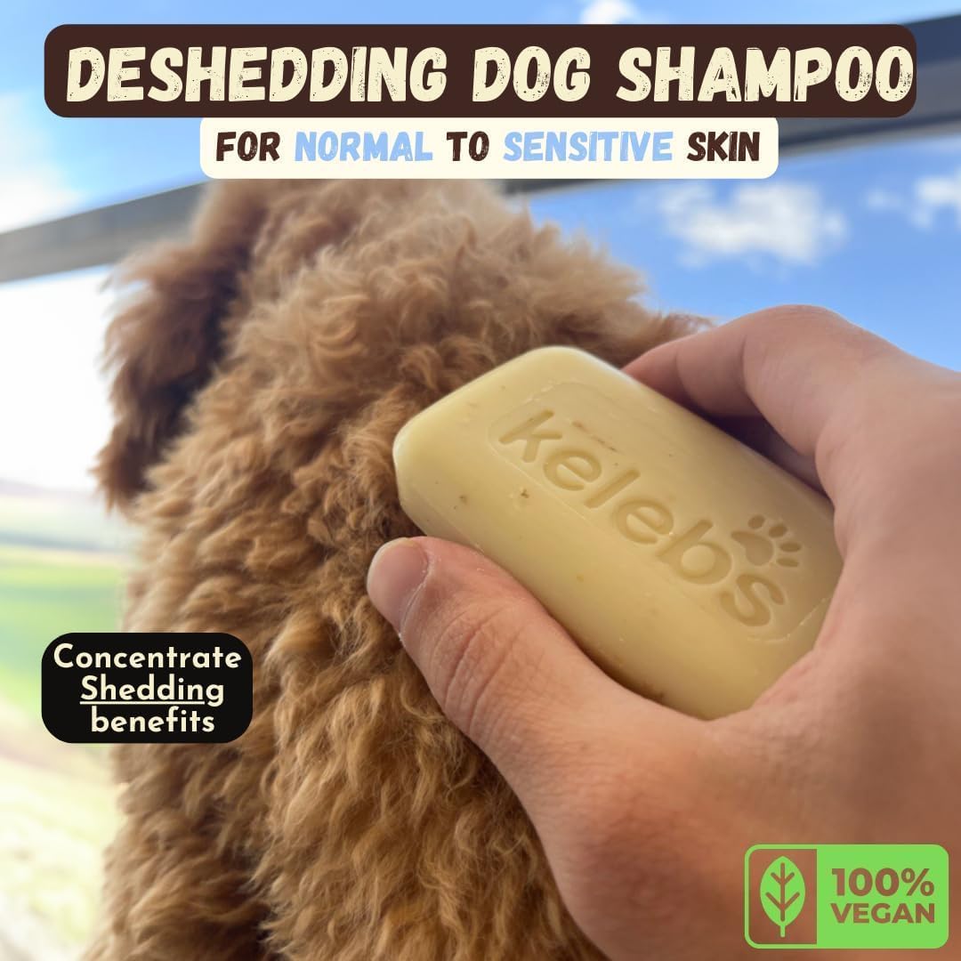 Deshedding Dog Shampoo Bar for Shedding Control, Natural Ingredients with Coconut Oil & Shea Butter | No Plastic Waste, Vegan, 9 - Value Pack
