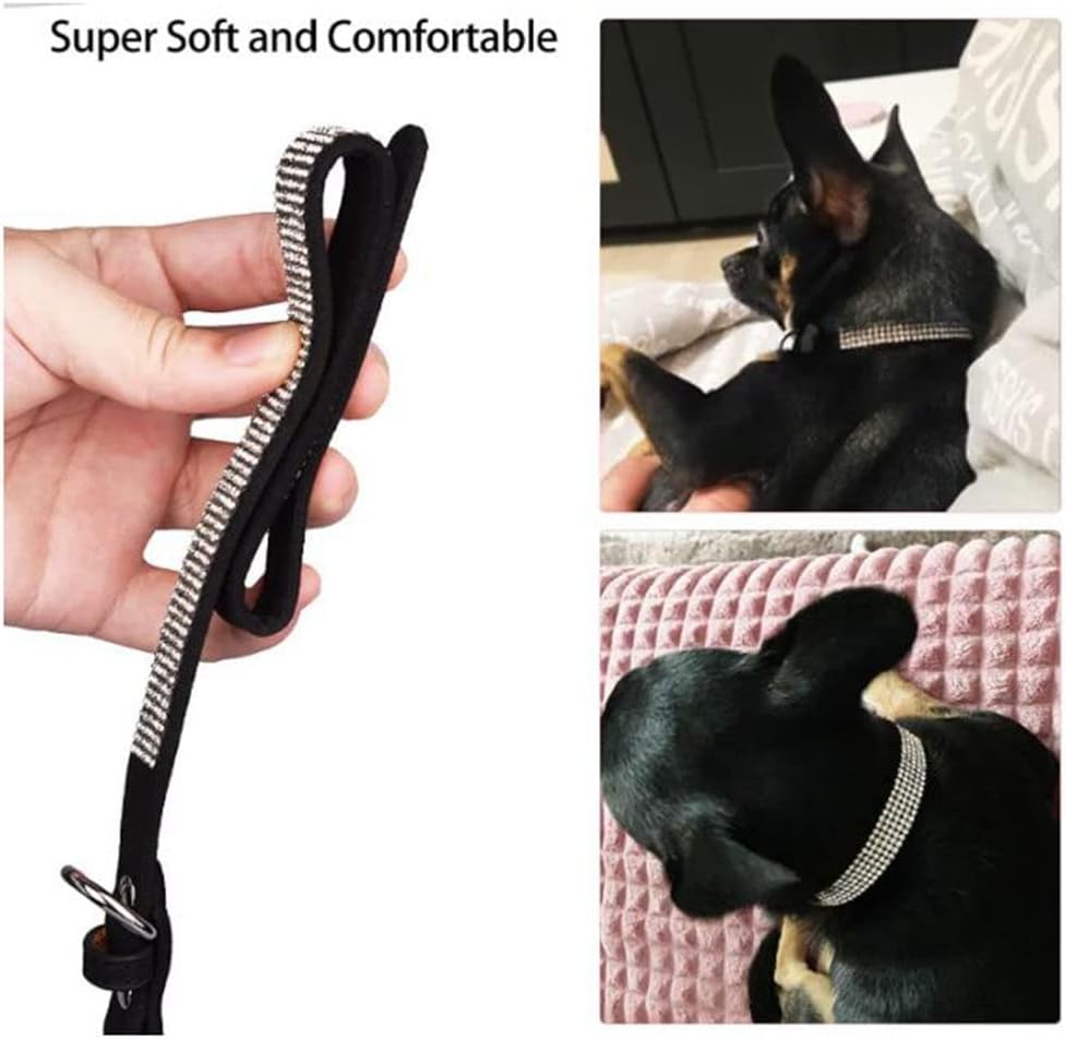 Bling Dog Collars for Large Dogs Female Diamond Fancy Crystal Glitter Pretty Jewel Rhinestone Puppy Collars for Small Medium Large Breed Pet Girl Dogs Cats Kitten, Pink L