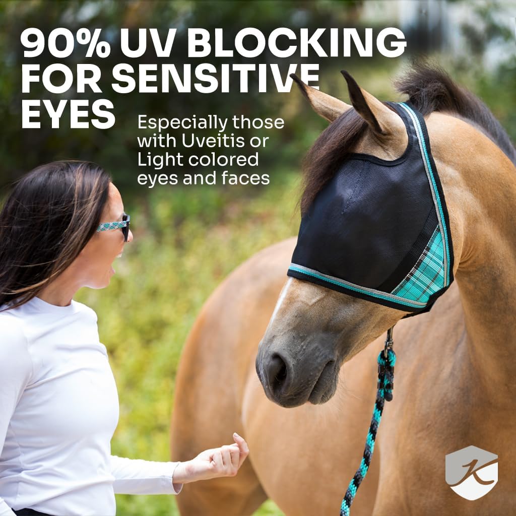 Kensington 90% UV Fly Mask CatchMask UViator - Without Ears & Forelock Freedom Web Trim Size: X.Large Color: 2017 - Lavender Mint