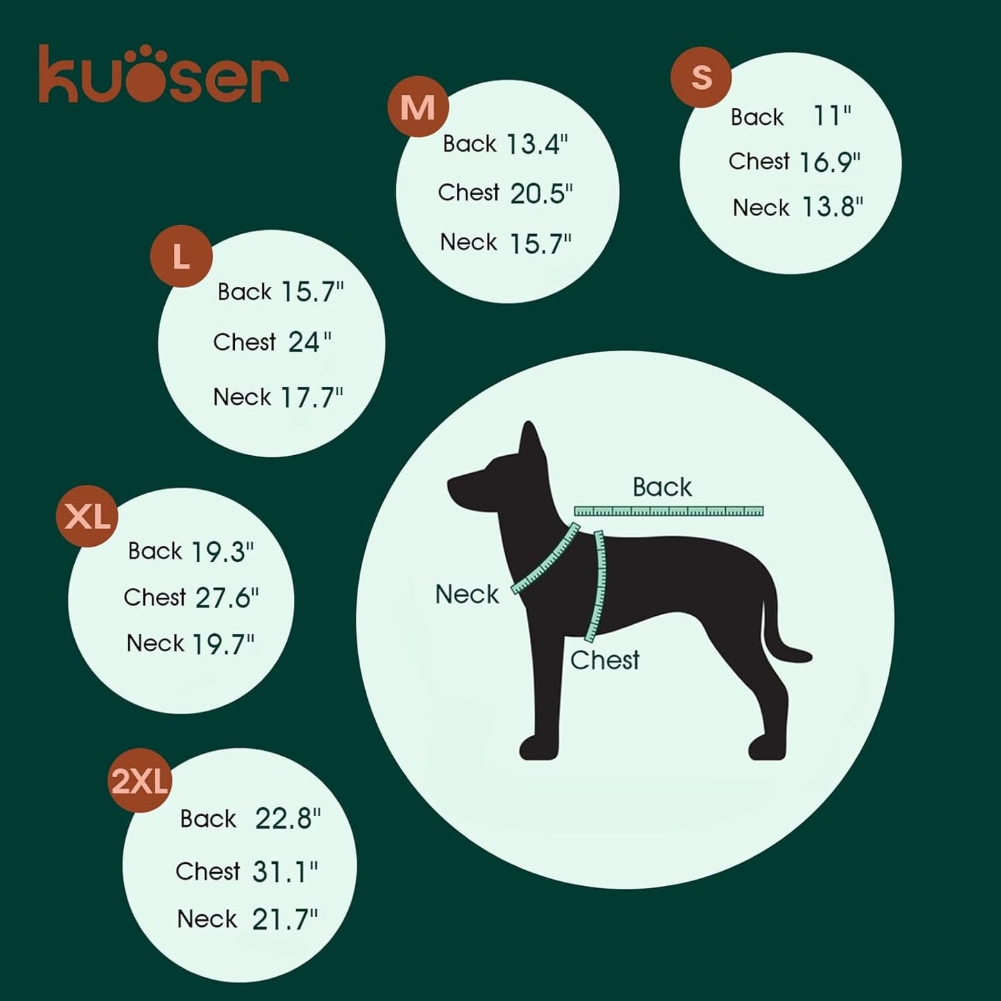Kuoser Dog Cooling Vest, Pet Cooler Coat, Breathable Doggie Cool Jackets for Medium Dogs, Reflective Cooling Harness, Puppy Summer Essentials Blue L