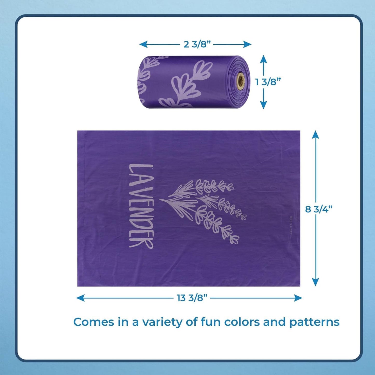 Best Pet Supplies Dog Poop Bags (240 Bags) for Waste Refuse Cleanup, Doggy Roll Replacements for Outdoor Puppy Walking and Travel, Leak Proof and Tear Resistant, Thick Plastic - Purple