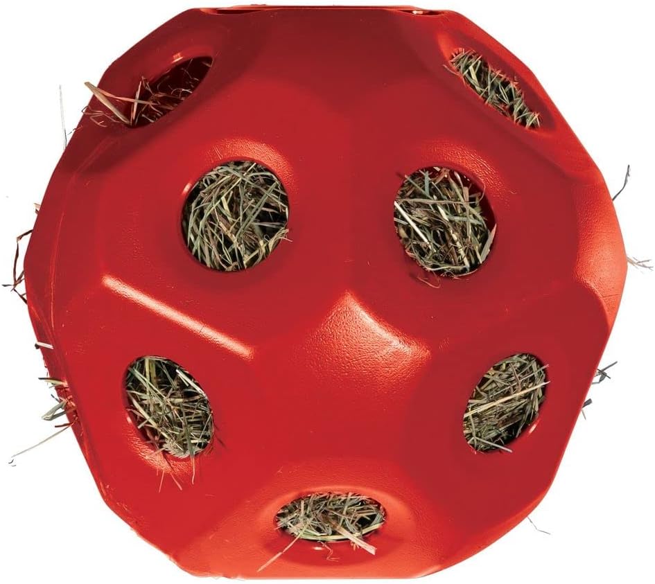 Schneiders Slow Feed Hay Ball Feeder for Horses | Color Red Horse Stable Companion | Slow Feed Consumption | Boredom Buster | Durable Polyethylene