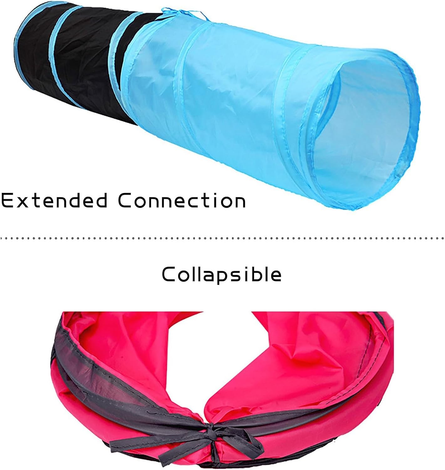 iCAGY Cat Tunnel for Indoor Cats, Pet Cat Kitten Rabbit Play Toys Tube Tunnel Interactive Crinkle Pop Up 20"