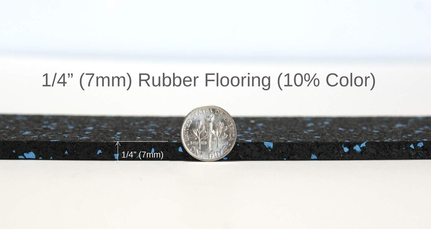 American Floor Mats 1/4in (7mm) Thick 10% Red 4' x 9' Heavy Duty Rubber Rolls, Protective Exercise Mats, Home Gym Rubber Flooring