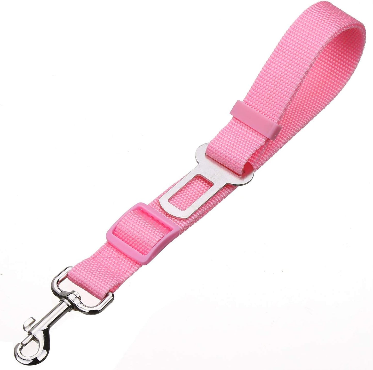 Elisel Elisel 2 Packs Adjustable Length Pet Dog Cat car seat Belt Pet seat Belt Pet Accessories for Dogs Cats and Pets (Black Pink)