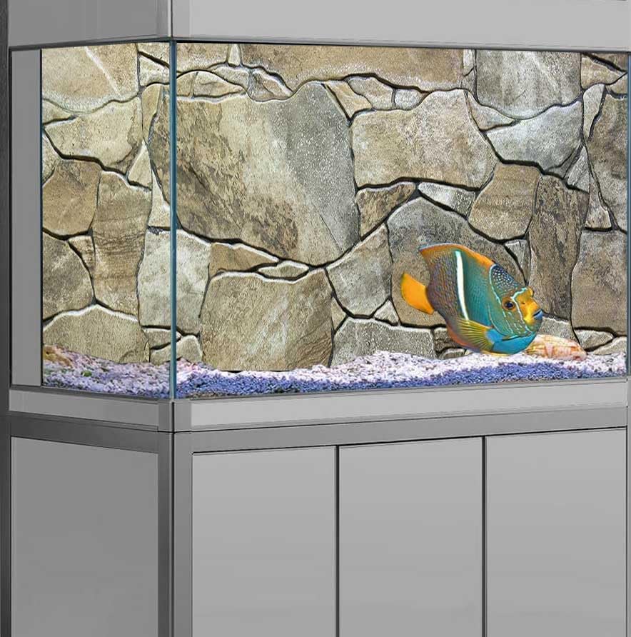 48X24IN Marble Aquarium Background, Art Marble Aquarium Background, Natural Marble Glass Terrarium Background with 8 EVA Double-Sided Tape