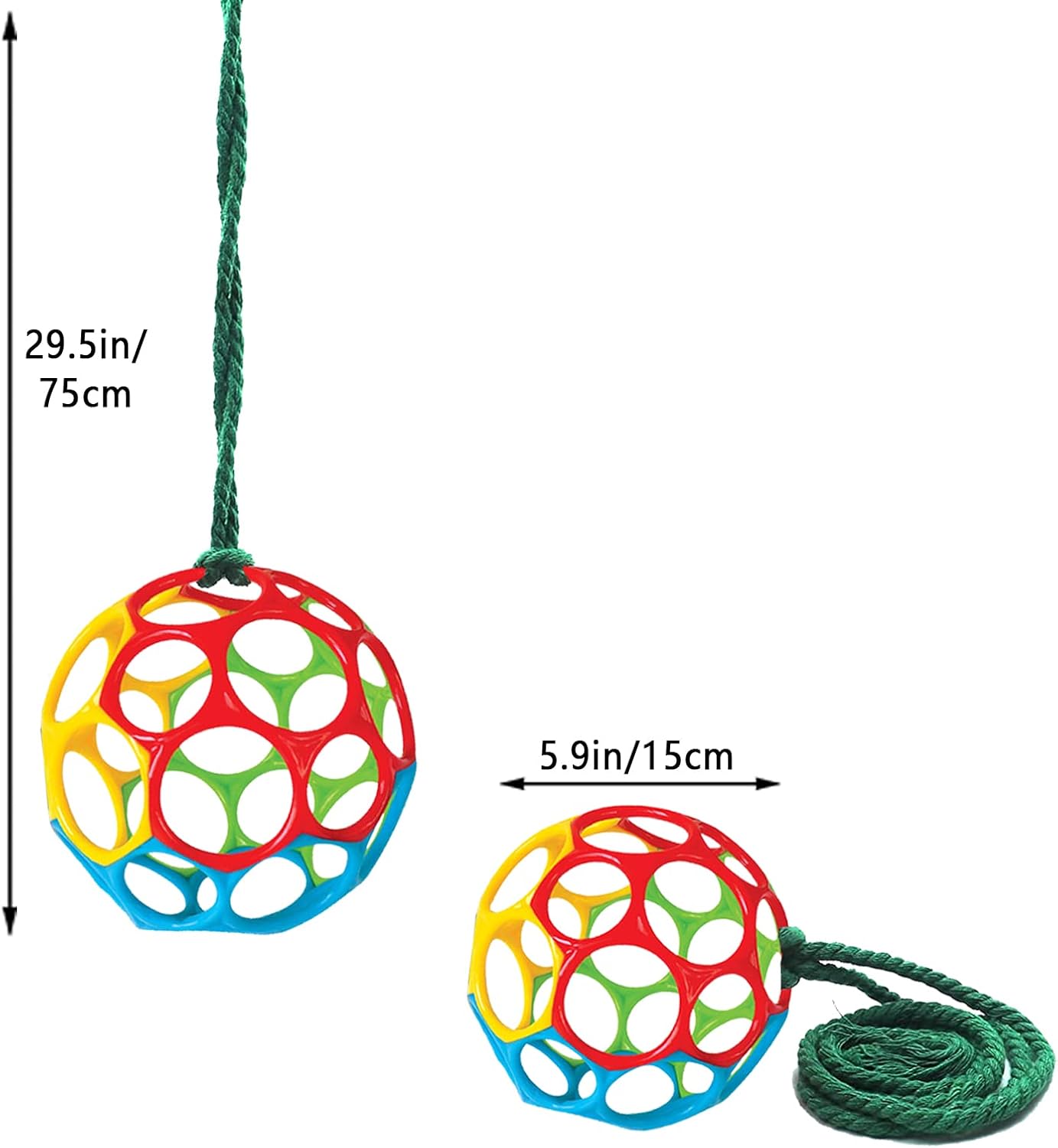 Besimple 2 Pack Horse Treat Ball Hay Feeder Toy, Goat Feeder Ball Hanging Feeding Toy for Horse Goat Sheep Relieve Stress (Colorful)
