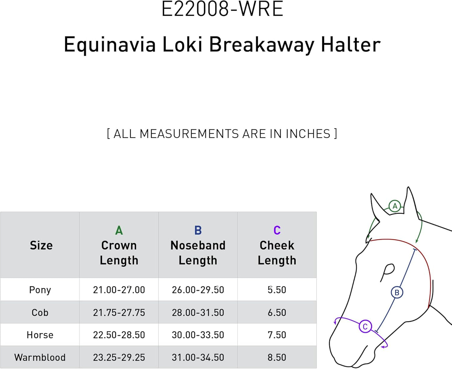 Equinavia Loki Adjustable Breakaway Horse Halter - Wine Red - Cob