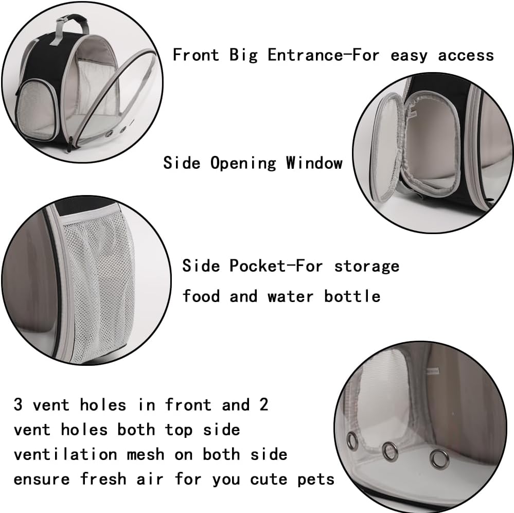 Guinea Pig Carrier Backpack,Lizard Backpack Carrier,Space Capsule Clear Bubble Window Astronaut Reptile Carrier Backpack for Bearded Dragon,Sugar Glider,Bunny (Pink, Backpack)