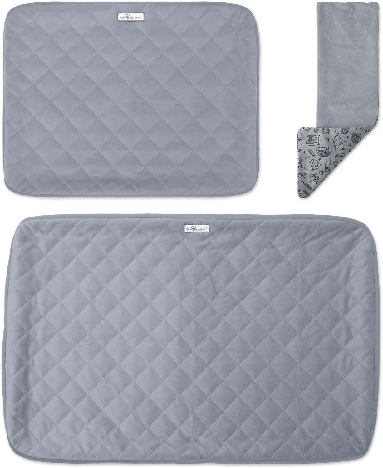 Paw Inspired Fitted Fleece Cage Liner Set for Ferret Nation, Critter Nation Single Unit (Bottom Pan Liner, Ramp Cover, Shelf Liner) for Ferrets, Rats, Chinchillas, Hedgehogs, Small Animals (Gray)