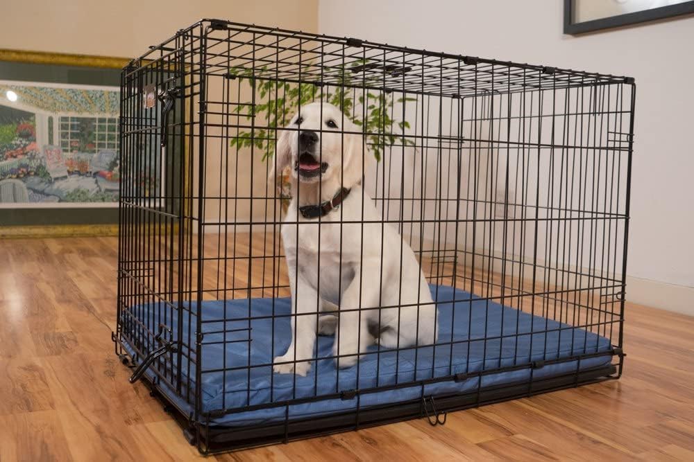 K9 Ballistics Tough Ripstop Orthopedic Dog Crate Bed - Durable Pad with Washable Cover, for Wire Crates, Tie-Downs Included, Size: Small 29"x18", Obsidian Black