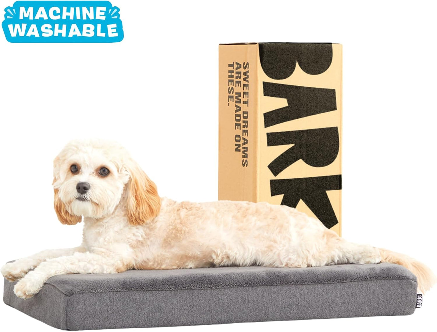 Barkbox Orthopedic Dog Bed with Memory Foam, Premium Comfort for Dogs and Puppies, Dog Bed for Joint Relief and Restful Sleep, Durable and Easy to Clean - Grey, Small