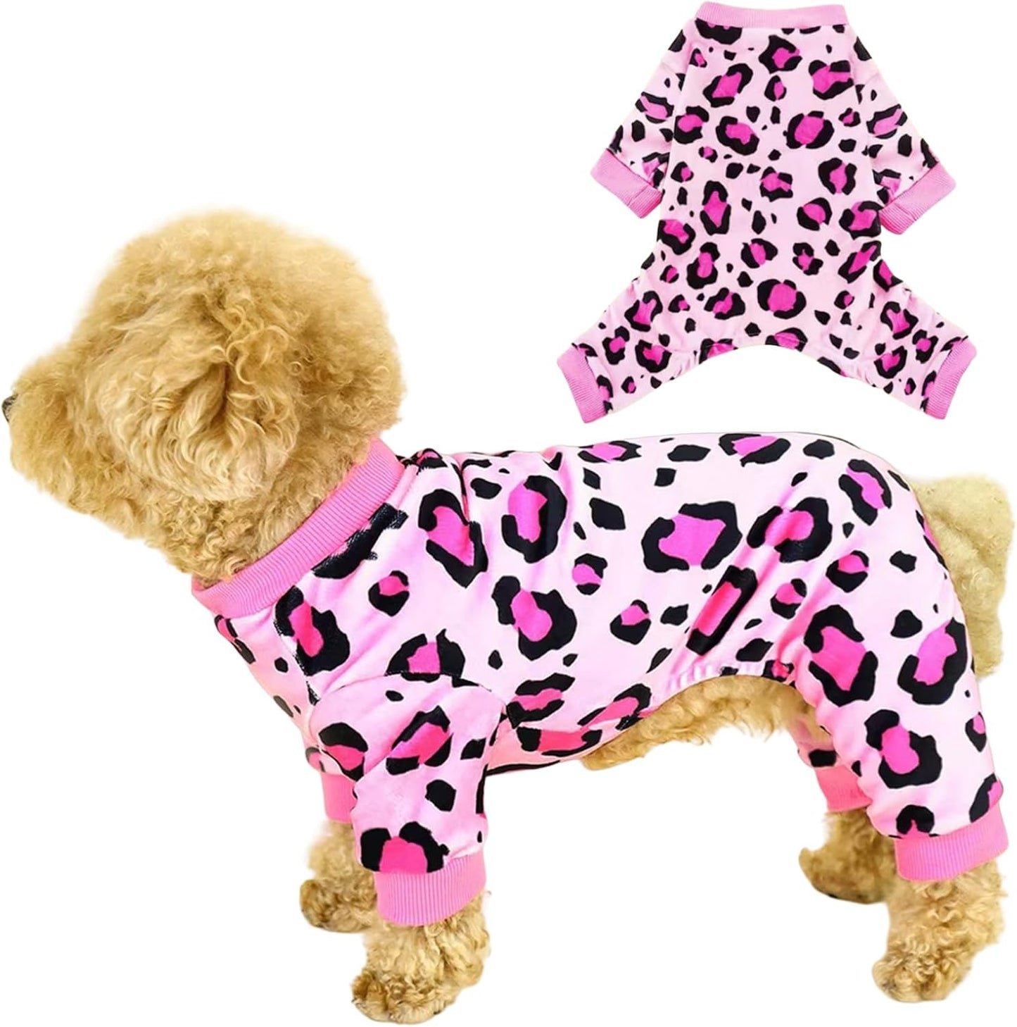 Vet-Approved Dog Pjs Pajamas Onesie for Medium Dog Clothes - Lightweight Soft Stretchy Puppy Outfits - Certified Hypoallergenic Comfort Anxiety-Reducing (Pink, XXL)