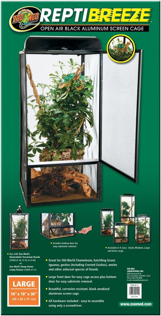 Chlorhexidine Bundle with 18Wx18Dx36H ReptiBreeze Screen Terrarium, Large Size