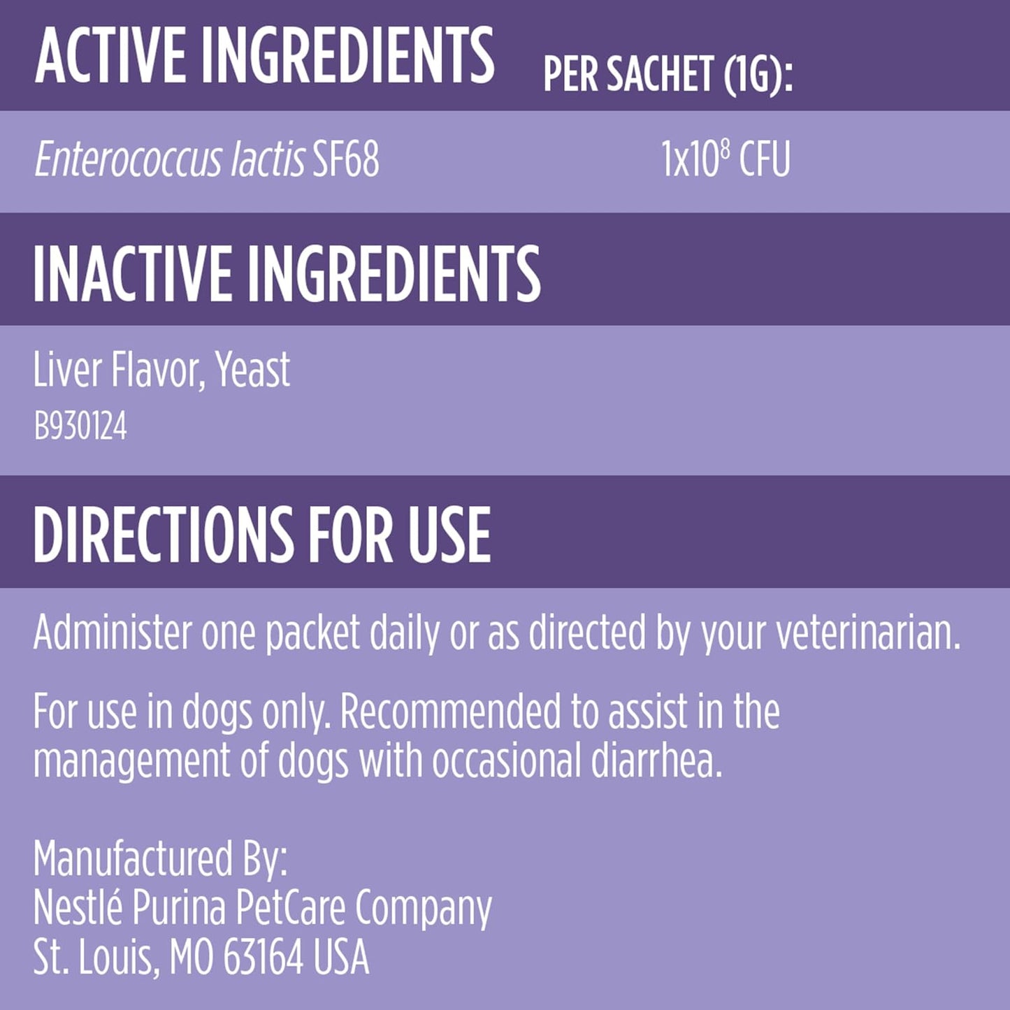 Purina Pro Plan Veterinary Supplements FortiFlora Dog Probiotic Supplement, Canine Nutritional Supplement - 30 ct. Box
