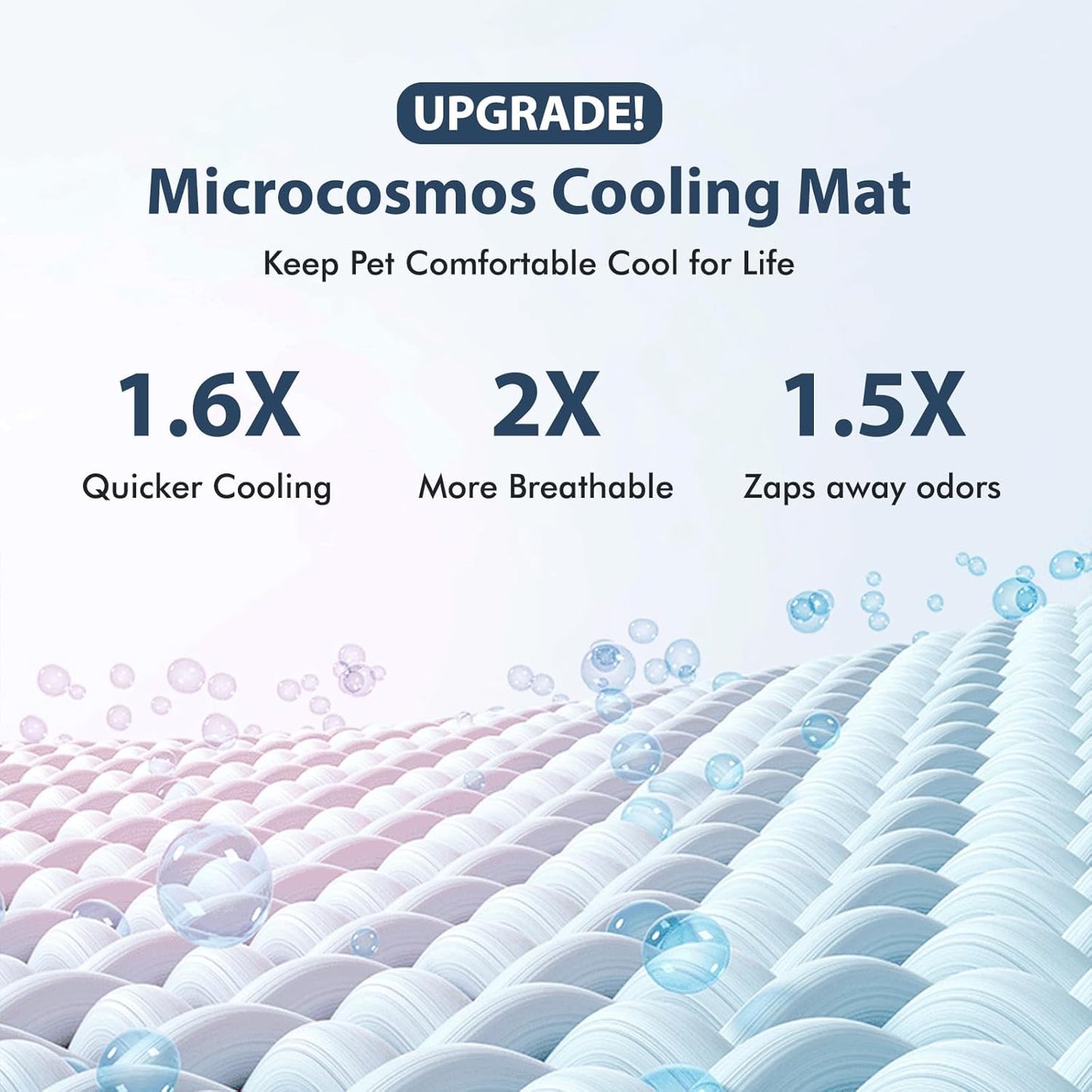 MICROCOSMOS Summer Cooling Mat & Sleeping Pad- Water Absorption Top, Materials Safe, Easy Carry, EZ Clean. Keep Cooling for Pets, Kids and Adults.(Drak Grey, 24" x18")