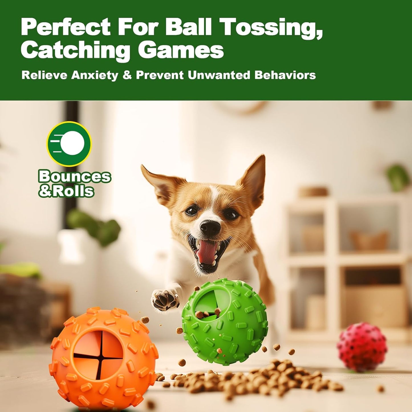 Dog Puzzle Toy 2 Pack – Cognitive Dog Treat Toy,Interactive Dog Toys for Treat Dispensing, Slow Feeder for Mental Stimulation & Anxiety Relief, Puppy Training Toy, Natural Rubber