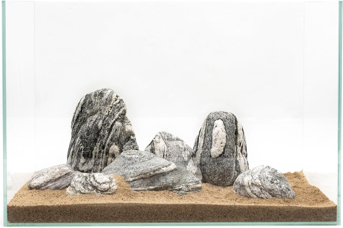 Natural Aquarium Stones Silver Seiryu Rock Mountain Stone for Aquariums and Terrariums Animal Feeding Box, Micro Landscape, Stone Landscape and Bonsai.(20lb 2-9inch 7-8Pcs)