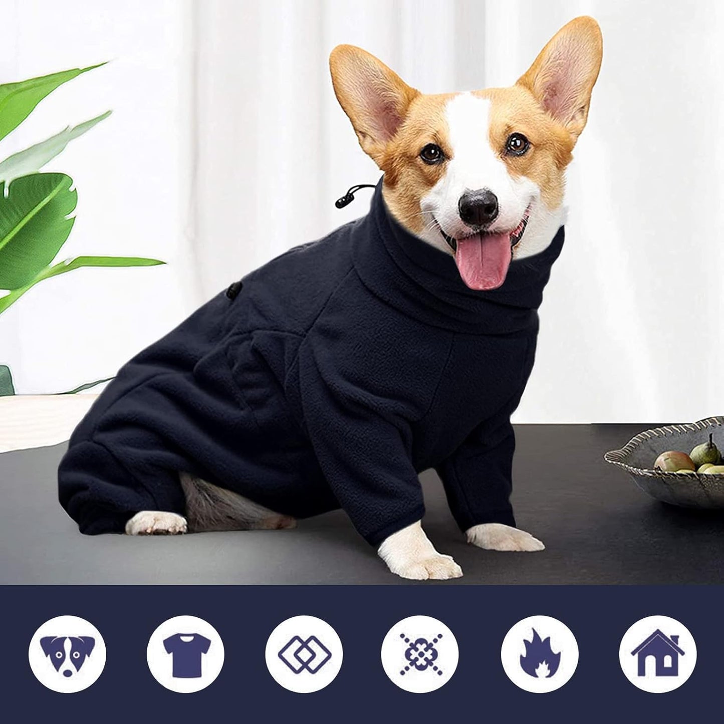 ROZKITCH Dog Coats for Medium Dogs, Pet Windproof Warm Cold Weather Jacket Vest Cozy Jumpsuit Apparel Outfit Clothes for Small Medium Dog Walking Hiking Sleep Blue M
