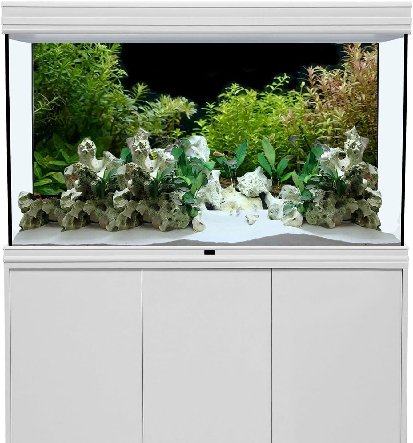 AWERT Aquarium Background River Bed & Lake Aquatic Plant Fish Tank Background Vinyl 48x20 inches