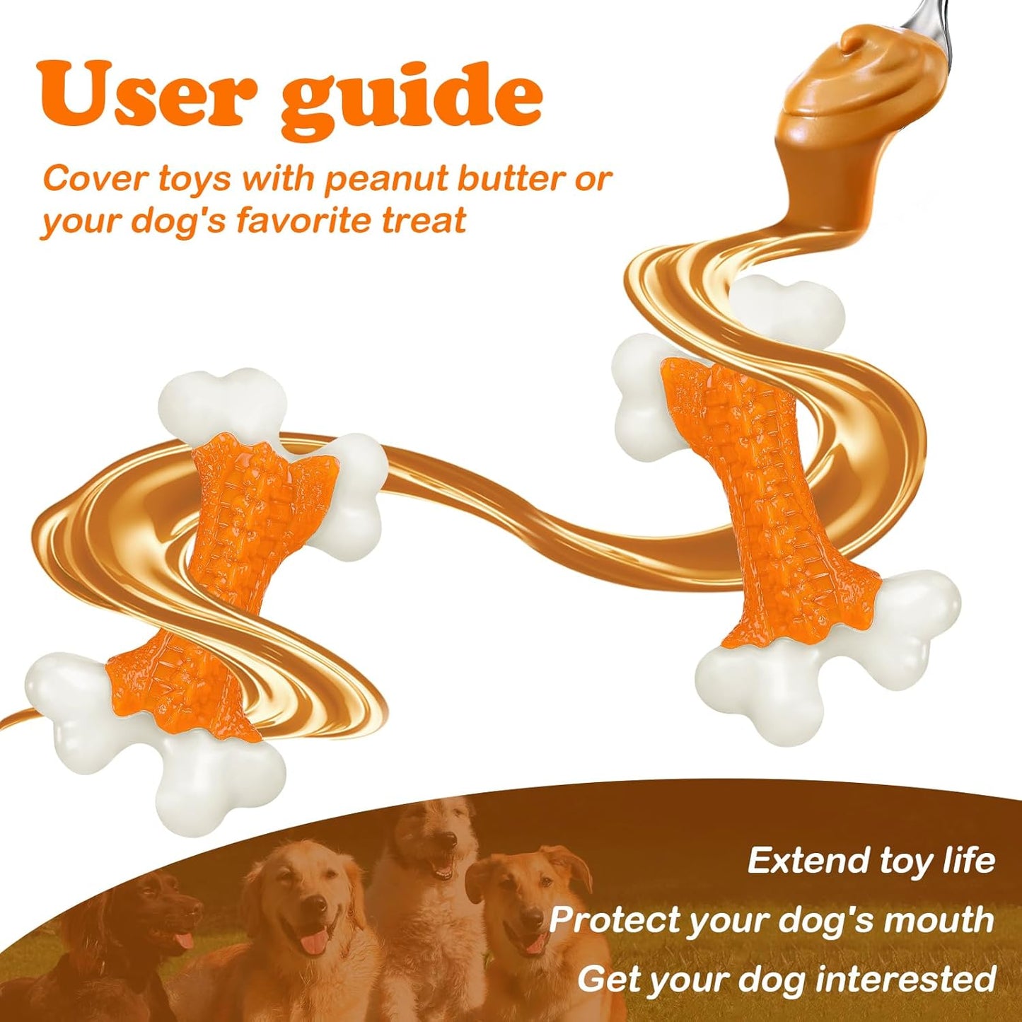 Dog Toys 2 Pack, Dog Toys for Aggressive Chewers Large Breed, Aggressive Chew Toys for Large Dogs (2 Pack)