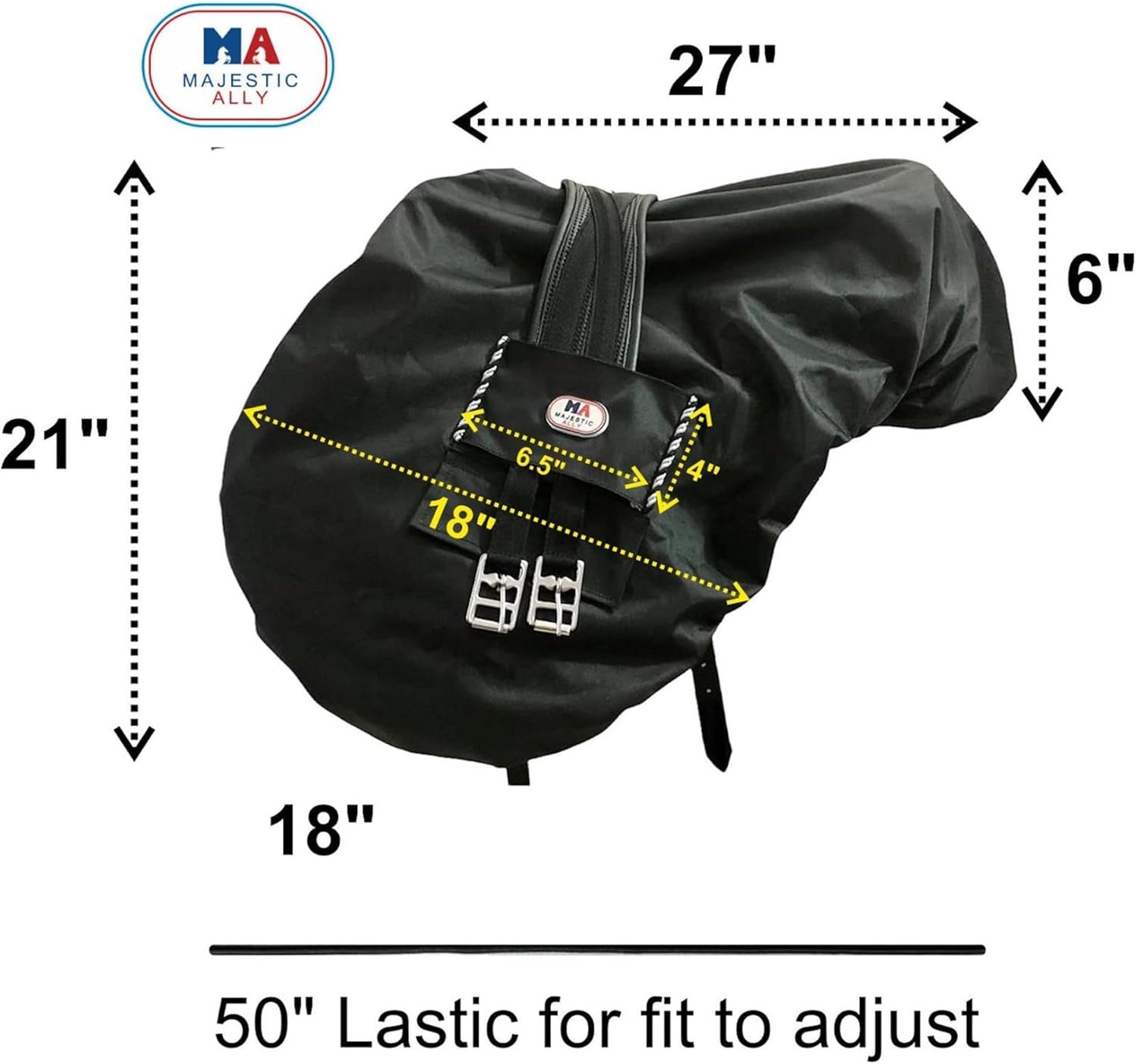 Majestic Ally Nylon Waterproof Fleece Lined Ride On English Saddle Cover-Multiple Color (Royal Blue)