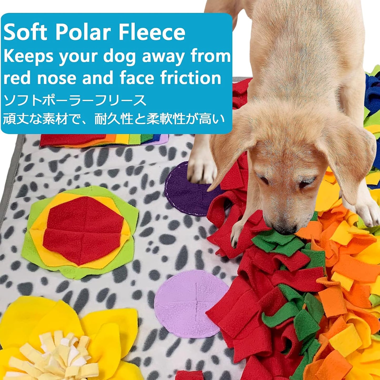 Snuffle Mat for Dogs, Nosework Feeding Blanket Sniffing Pad for Interactive Games, Foraging Puzzle Enrichment Toys for Large Small Medium Pets