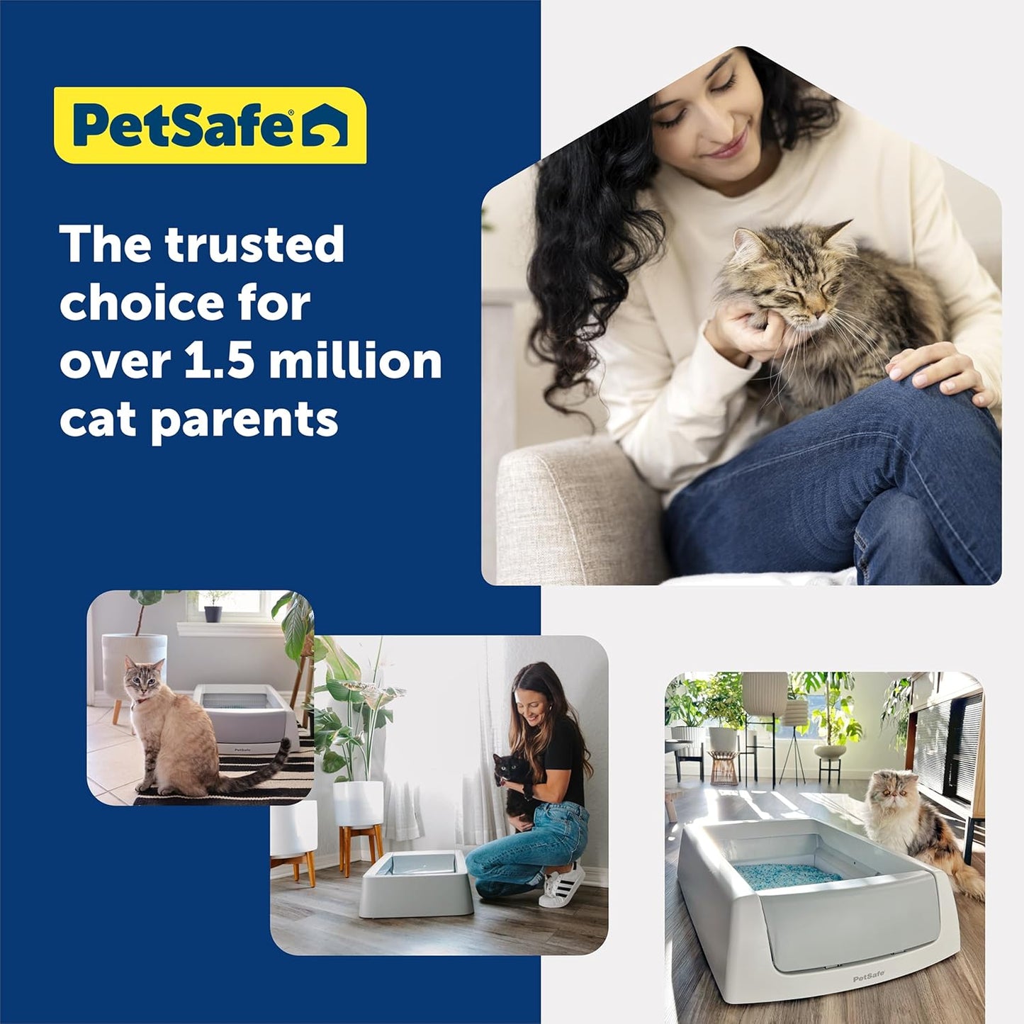 PetSafe ScoopFree Disposable Crystal Cat Litter Tray - Easy Cleaning Box - Refill Tray for Electric Litter Box - Fragrance Free - 4.3 lb Bags - 3 Pack