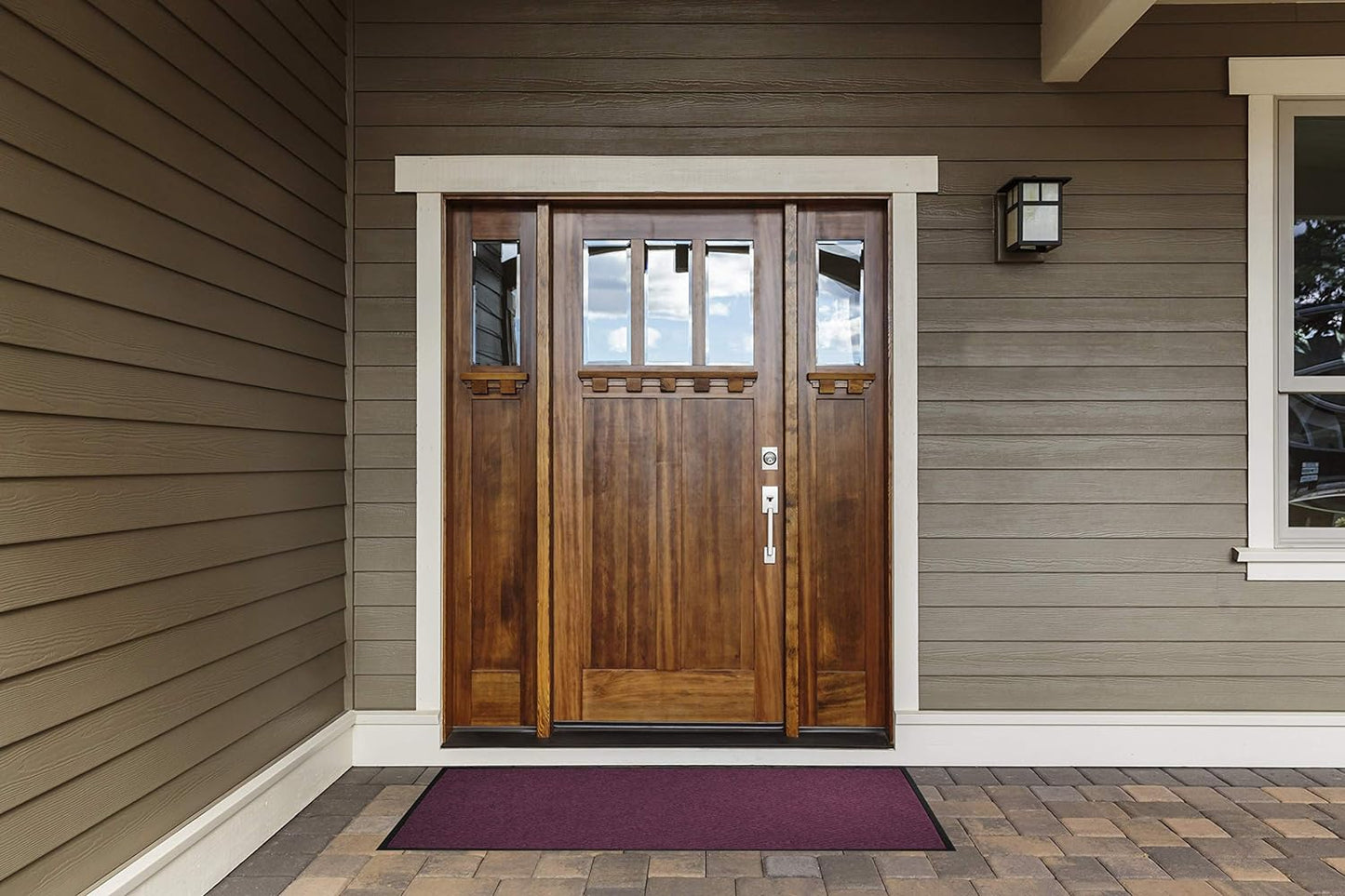 M+A Matting WaterHog Diamond | Commercial-Grade Entrance Mat with Rubber Border – Indoor/Outdoor, Quick Drying, Stain Resistant Door Mat (Grey, 4' x 8')