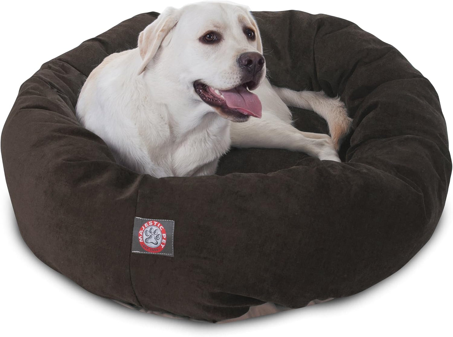 Majestic Pet Villa 40 Inch Shredded Memory Foam Dog Bed for Large Sized Dogs 40x29x9 Inch–Orthopedic Dog Bed with Removable Washable Cover-Washable Large Pet Bed with Head Support-Storm