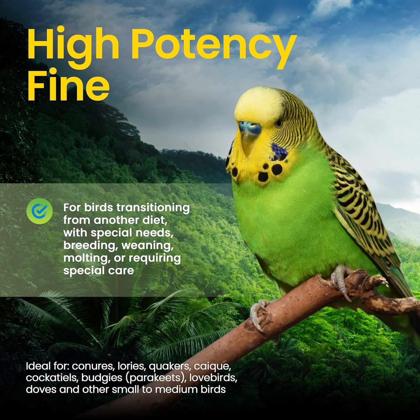 Harrison's Bird Foods High Potency Fine Certified Organic Non GMO Formula Bird Food 1lb