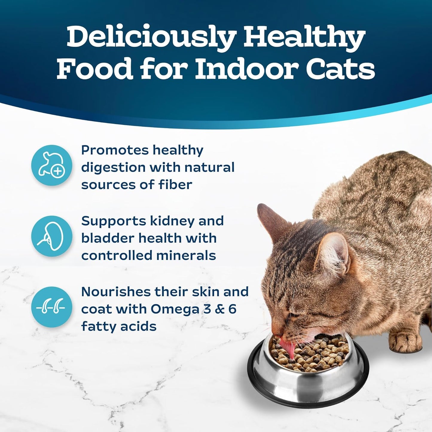 Blue Buffalo Tastefuls Adult Dry Cat Food Indoor Cat Formula, Made in the USA with Natural Ingredients, Chicken & Brown Rice Recipe, 3-lb. Bag