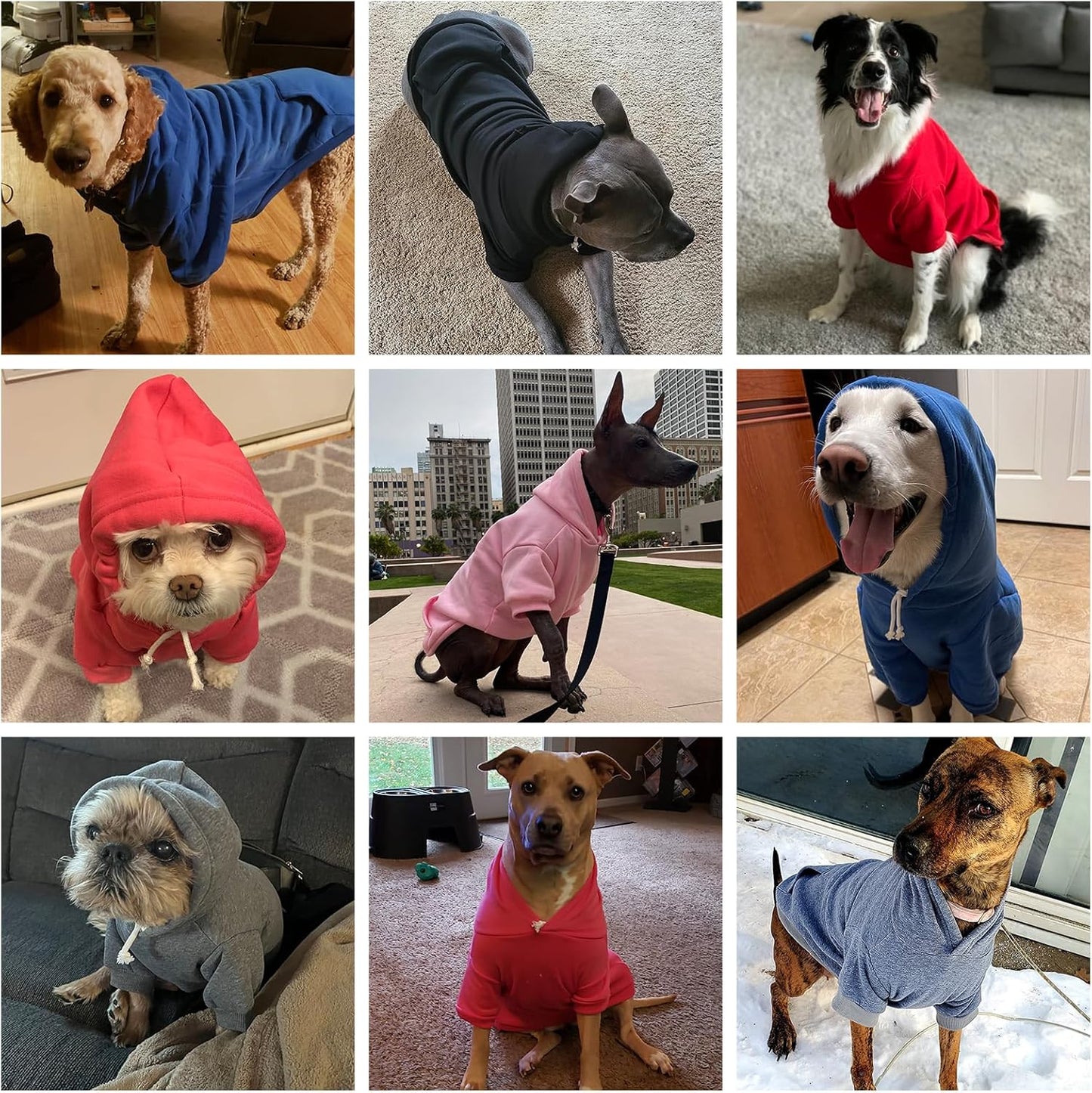 KOOLTAIL Basic Dog Hoodie - Soft and Warm Dog Hoodie Sweater with Leash Hole and Pocket, Dog Winter Coat, Cold Weather Clothes Sweatshirt for Small Medium Large Dogs Puppy Cat Boys Girls Red S