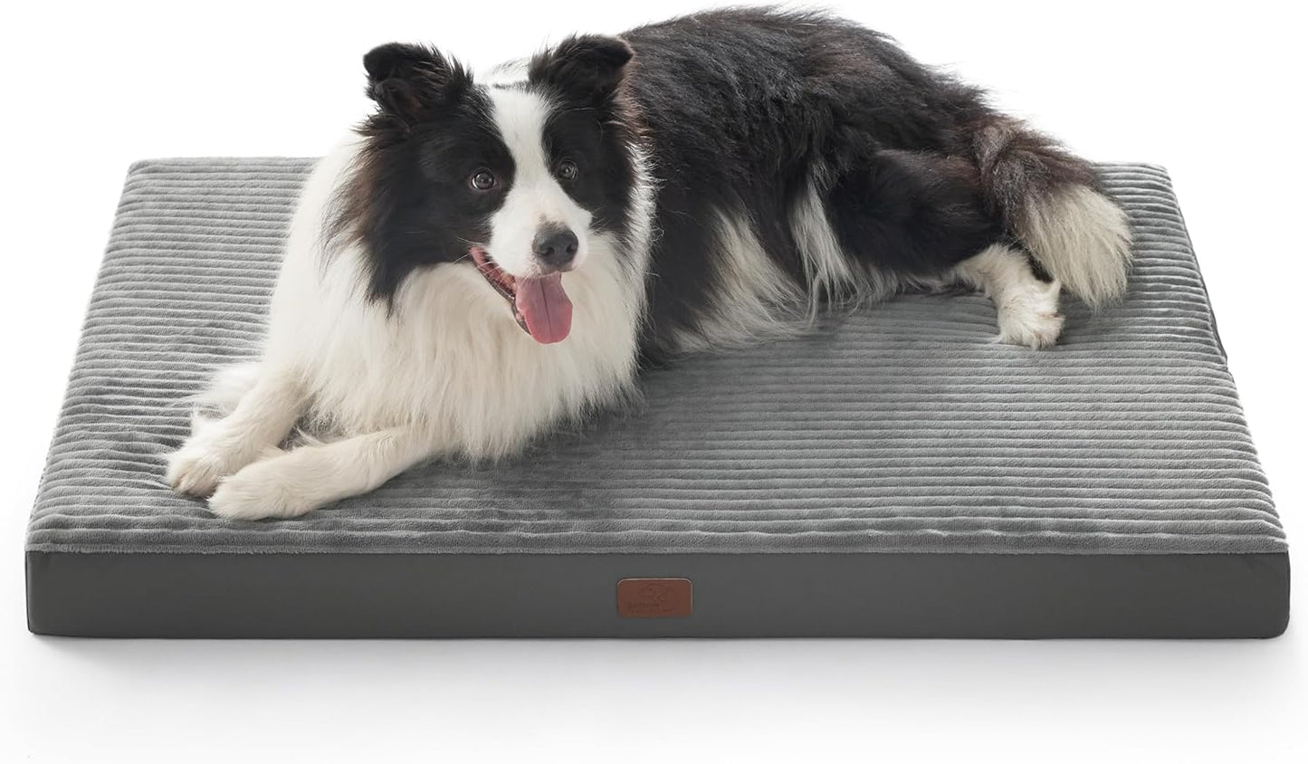Bedsure XL Dog Bed for Crate - Large Orthopedic Pet Beds with Removable Machine Washable Cover, Egg Crate Foam Puppy Pad, Suitable for Pet Up to 80 lbs, 41"x27"