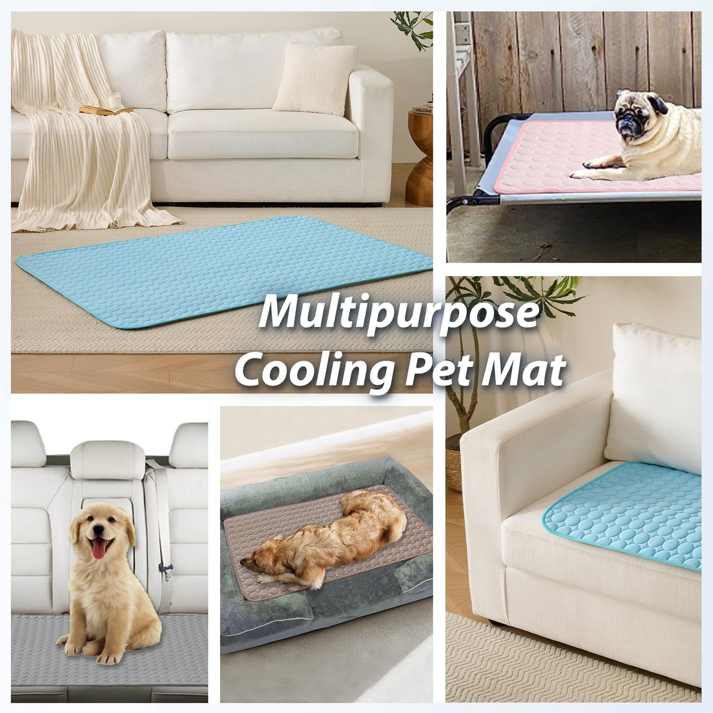 MICROCOSMOS Summer Cooling Mat & Sleeping Pad- Water Absorption Top, Materials Safe, Easy Carry, EZ Clean. Keep Cooling for Pets, Kids and Adults.(Pink, 24" x18")