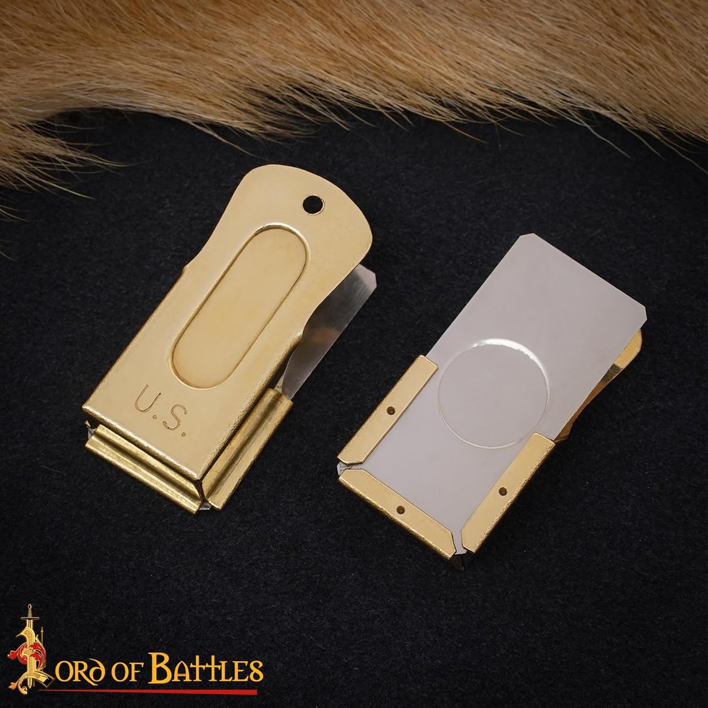 Lord of Battles Pack of 2 U.S. D-Day Paratrooper Brass Cricket Clicker – Historical Reenactment Signal Device – Military Replica with Authentic Click Sound